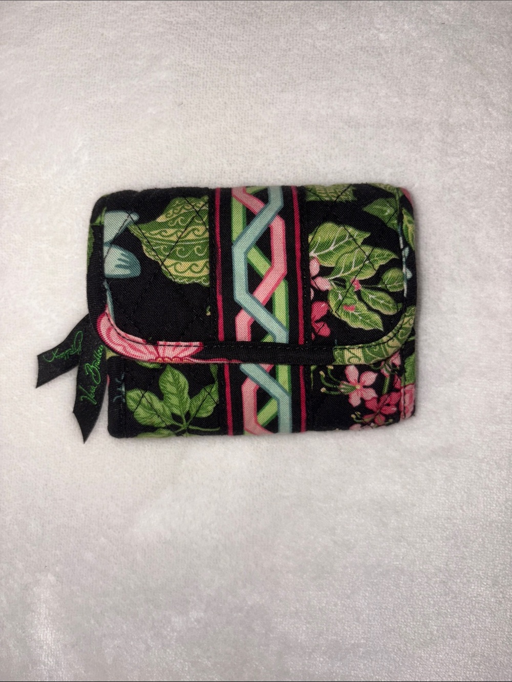 Vera Bradley Botanical (retired pattern) quilted trifold wallet